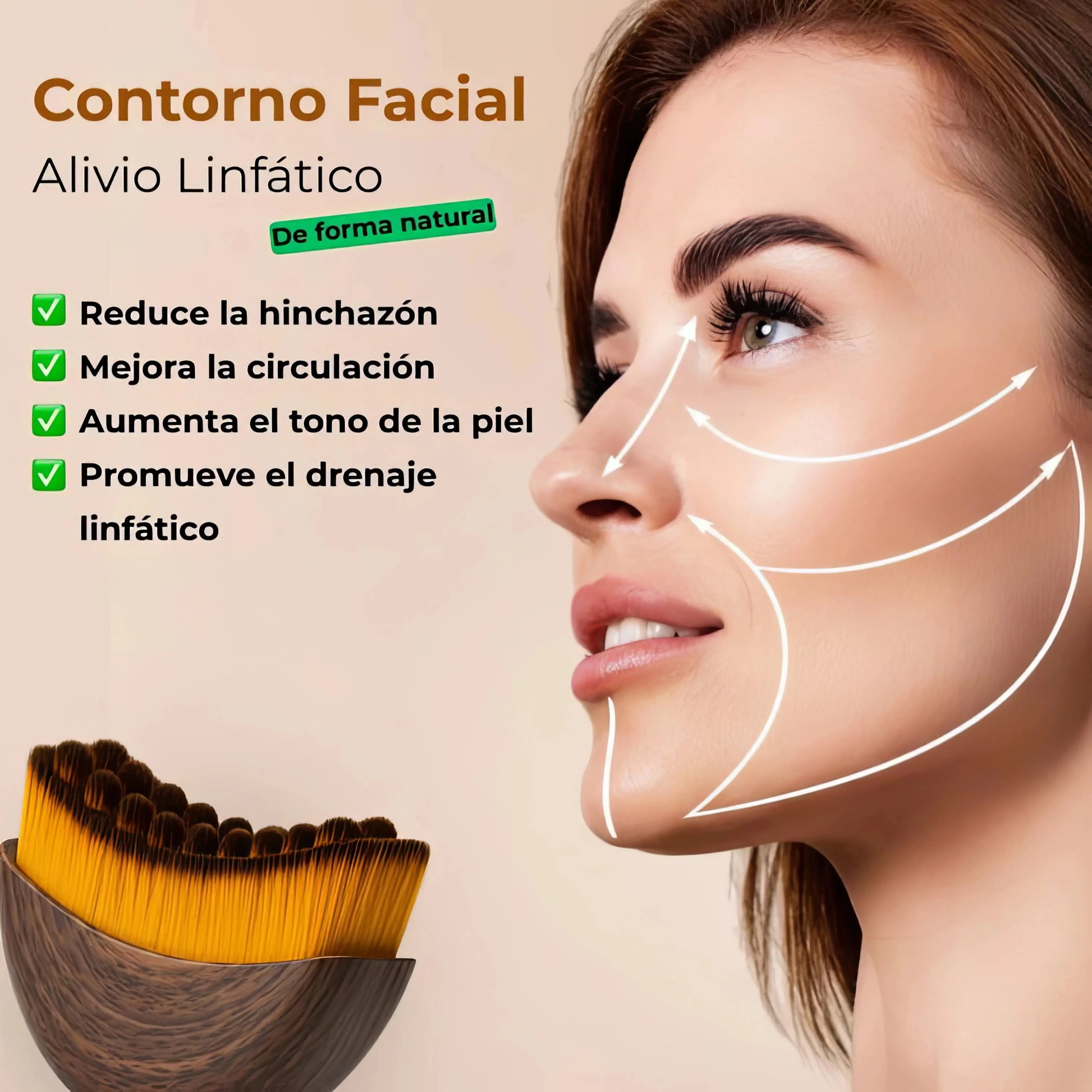 LymphGlow - Brocha de Drenaje Linfatico Facial Glowify
