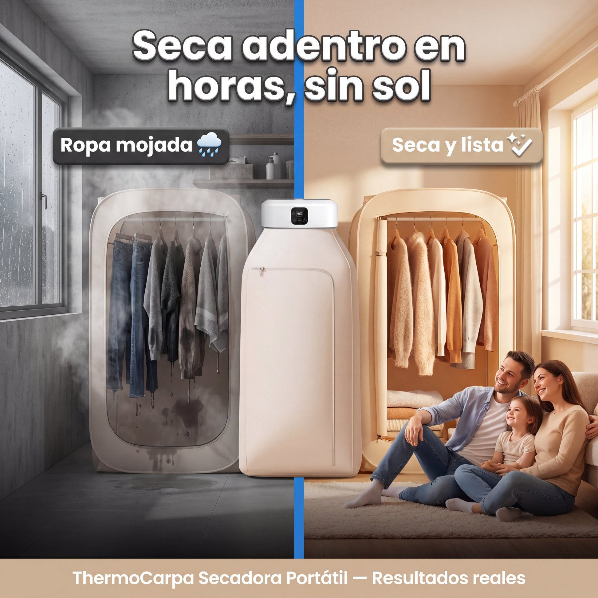 Ropa seca en 1-3 horas